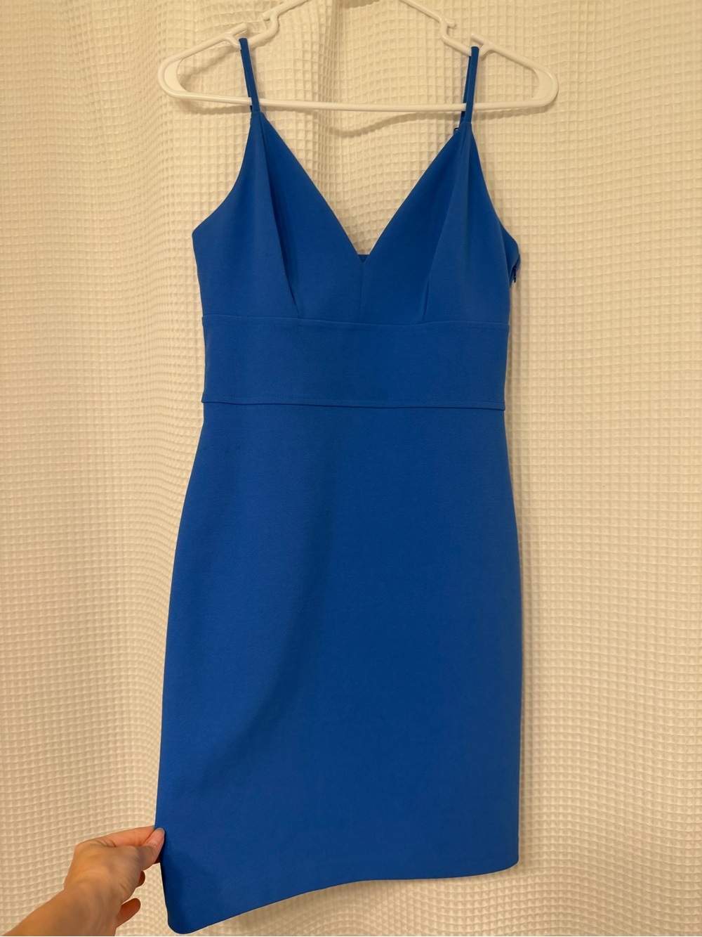 Express Royal Blue V-Neck Spaghetti Strap Mini Dress